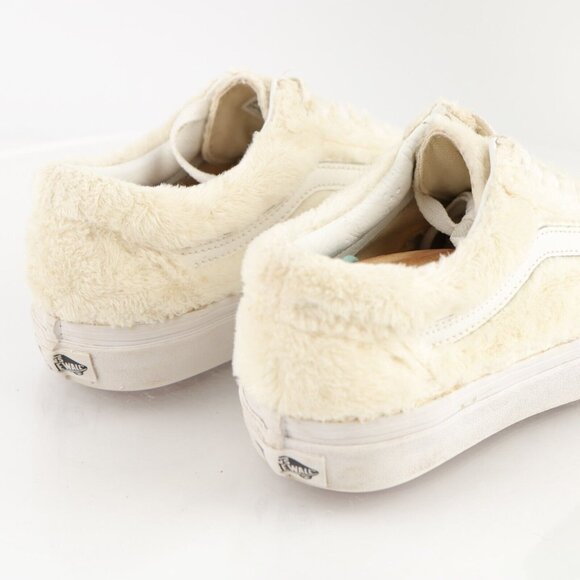 Vans Womens Old School Sneaker Size 8 White Sherpa Furry Lace Up Skate Shoe - Picture 6 of 12